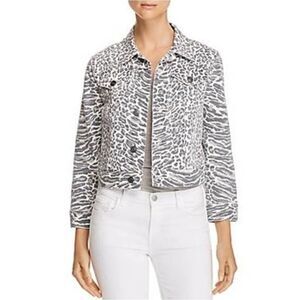 CURRENT ELLIOTT The Baby Trucker Leopard Print Women's Denim Jacket - Si…